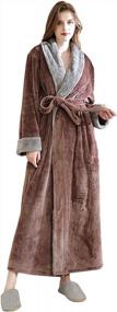 img 4 attached to Hellomamma Women'S Fleece Robes, Long Winter Warm Soft Plush Bathrobes For Women, Fluffy Comfy House Coat