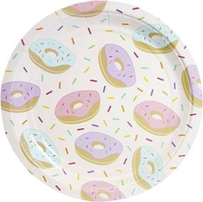 img 1 attached to 🍩 Donut Party Supplies, Sprinkle Plates (9 inches, Pack of 80)