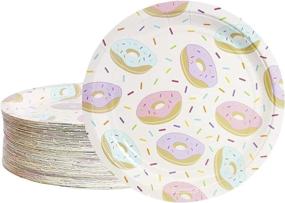 img 4 attached to 🍩 Donut Party Supplies, Sprinkle Plates (9 inches, Pack of 80)