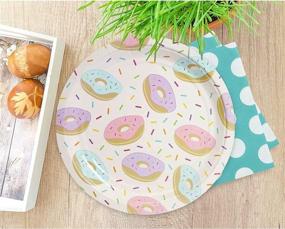 img 2 attached to 🍩 Donut Party Supplies, Sprinkle Plates (9 inches, Pack of 80)