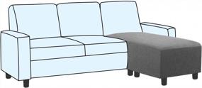 img 4 attached to Grey Sofa Slipcover: H.VERSAILTEX Stretch Thick Soft Ottoman And Seat Cushion Cover For L Shaped 56"-75" Rectangle Seats