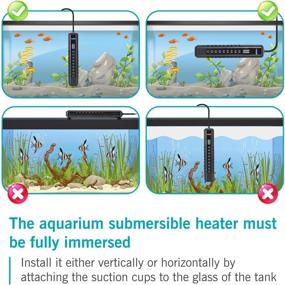 img 1 attached to 🐠 AQQA Submersible Quartz Glass Fish Tank Heater - 100W/200W/300W/500W/800W - Aquarium Heater with Over Temperature Protection & External Temp Controller - Ideal for Freshwater and Saltwater Aquariums