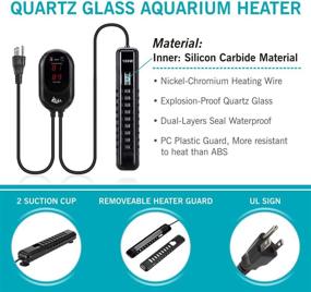 img 3 attached to 🐠 AQQA Submersible Quartz Glass Fish Tank Heater - 100W/200W/300W/500W/800W - Aquarium Heater with Over Temperature Protection & External Temp Controller - Ideal for Freshwater and Saltwater Aquariums