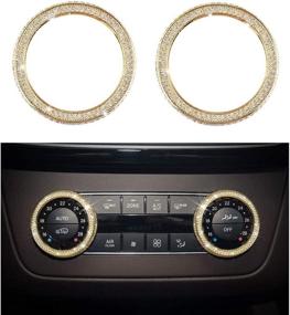 img 4 attached to Mercedes Benz Accessories Bling Parts - 1797 Compatible Crystal Gold AC Knobs Caps Air Conditioner Control Cover 🔶 Decals for W204 X204 W166 C GLE GLS Class GLK AMG Interior Decorations, 2 Pack - Women & Men