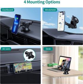 img 1 attached to Magnetic Wireless Car Charger Mount with MagSafe, 15W Auto-Lock for iPhone 13/12 Series, Cases, and QC 3.0 Car Charger – Air Vent/Dashboard/Windshield Charging