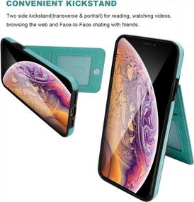 img 1 attached to Vaburs IPhone Xs Max Case With Wallet Card Holder,Embossed Mandala Pattern Flower PU Leather 5 Card Slots Kickstand Shockproof Protective Flip Cover For IPhone Xs Max 6.5 Inch(Green)