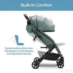 img 2 attached to 👶 Mompush Lithe, Lightweight Stroller: Compact One-Hand Fold, Airplane Friendly with Reclining Seat, XL Canopy. Includes Rain Cover, Travel Carry Bag, Cup Holder.