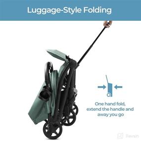 img 1 attached to 👶 Mompush Lithe, Lightweight Stroller: Compact One-Hand Fold, Airplane Friendly with Reclining Seat, XL Canopy. Includes Rain Cover, Travel Carry Bag, Cup Holder.