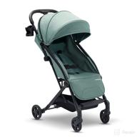 👶 mompush lithe, lightweight stroller: compact one-hand fold, airplane friendly with reclining seat, xl canopy. includes rain cover, travel carry bag, cup holder. logo