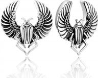 casvort 2 pcs hypoallergenic 316 stainless steel saddle scarab ear plugs tunnels saddle gauges women piercing body jewelry 8mm-25mm (0g-1") logo