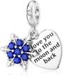 sterling silver snowflake blue cz bead pendant charm for pandora bracelet women - dalaran christmas charms logo
