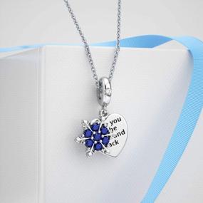img 1 attached to Sterling Silver Snowflake Blue CZ Bead Pendant Charm For Pandora Bracelet Women - DALARAN Christmas Charms