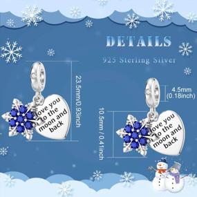 img 3 attached to Sterling Silver Snowflake Blue CZ Bead Pendant Charm For Pandora Bracelet Women - DALARAN Christmas Charms