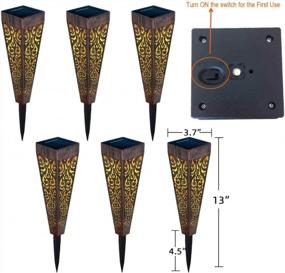 img 2 attached to 6Pcs Solar Pathway Lights Outdoor Decorative Garden Stakes Waterproof LED For Patio, Walkway, Lawn Decorations (Copper)