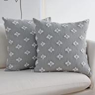 enhance your home décor with jojusis rhombic jacquard pillow covers - pack of 2, 18x18 inches in elegant grey logo