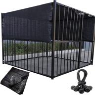 🐶 outdoor dog kennel shade cover - 90% sunblock shading cloth net mesh tarp - 10x10 ft - ideal for large pet crate - includes 12 ball bungee cords логотип