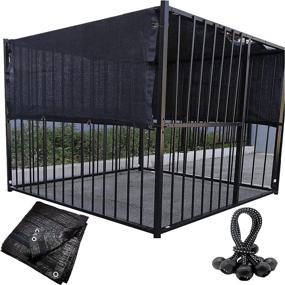 img 4 attached to 🐶 Outdoor Dog Kennel Shade Cover - 90% Sunblock Shading Cloth Net Mesh Tarp - 10x10 ft - Ideal for Large Pet Crate - Includes 12 Ball Bungee Cords