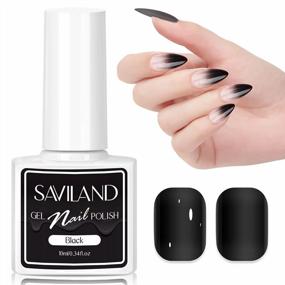 img 4 attached to Get A Flawless Look With SAVILAND'S Long-Lasting Black Gel Nail Polish - Ultimate Beauty Treatment For Your Nails!