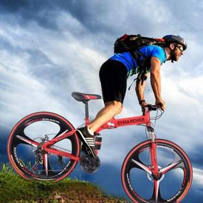 img 2 attached to TOUNTLETS Mountain Bike, 26-дюймовый складной горный велосипед Shimanos 21-скоростной велосипед с полной подвеской MTB велосипеды для мужчин / женщин