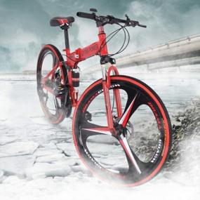 img 3 attached to TOUNTLETS Mountain Bike, 26-дюймовый складной горный велосипед Shimanos 21-скоростной велосипед с полной подвеской MTB велосипеды для мужчин / женщин