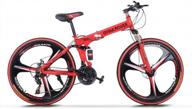 tountlets mountain bike, 26in folding mountain bike shimanos 21 speed bicycle full suspension mtb bikes for men/women logo