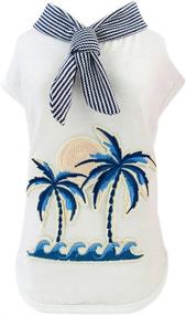 img 3 attached to Pet Dog Hawaiian Beach Coconut Tree Printing Shirt Puppy Camping Costume For Dogs - White, 2XL