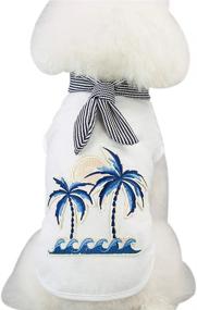 img 4 attached to Pet Dog Hawaiian Beach Coconut Tree Printing Shirt Puppy Костюм для кемпинга для собак - белый, 2XL
