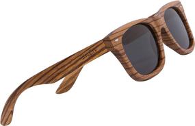img 4 attached to 🕶️ Stylish and Sustainable: Woodies Full Zebra Polarized Sunglasses - Ultimate Eye Protection