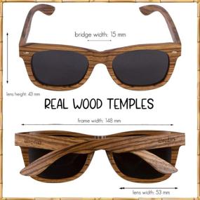 img 3 attached to 🕶️ Stylish and Sustainable: Woodies Full Zebra Polarized Sunglasses - Ultimate Eye Protection