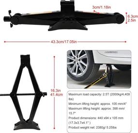 img 3 attached to 💪 Effort Saving Scissor Jack: 2.5 tons (5,511 lbs) Capacity with Ratchet Handle - Ultimate Lifting Solution