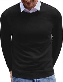 img 4 attached to Striped Crewneck Sweater For Men: Aimeilgot'S Classic Knit Pullover With Long Sleeves And Ribbed Edges For Casual Style