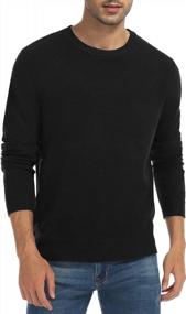 img 3 attached to Striped Crewneck Sweater For Men: Aimeilgot'S Classic Knit Pullover With Long Sleeves And Ribbed Edges For Casual Style
