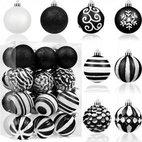 img 4 attached to ADXCO 24Pc Shatterproof Christmas Ball Ornaments - 8 Stylish Designs For Festive Decorations