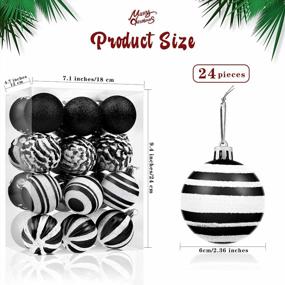 img 3 attached to ADXCO 24Pc Shatterproof Christmas Ball Ornaments - 8 Stylish Designs For Festive Decorations