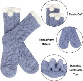 img 3 attached to Chalier Winter Fuzzy Socks: Soft Plush Slipper Socks for Women - Cozy, Warm & Stylish!