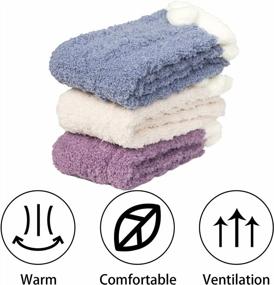 img 2 attached to Chalier Winter Fuzzy Socks: Soft Plush Slipper Socks for Women - Cozy, Warm & Stylish!