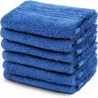 hncmua washcloths set of 6 - bathroom washcloths - kitchen & bathroom set - navy blue washcloths for spa, salon- soft, ultra-absorbent & highly durable - 11.02x11.81 inch logo