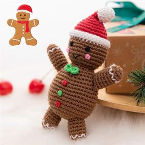 img 1 attached to 🍪 Montessori Gingerbread Man Wooden Rattle Teether Toys for Babies - Set of 2 | Perfect Christmas Gift for Shower | Teething Crochet Beads