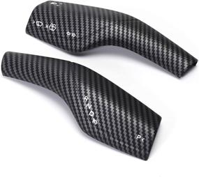 img 4 attached to 🚗 Carbon Fiber Steering Lever Cover for Tesla Model 3 Model Y, Gear Shift Cover Accessories, Decorative Gear Lever Cover for Tesla Car (Black) - Junejour