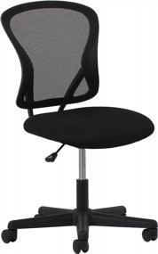 img 4 attached to 🪑 OFM ESS Collection Swivel Mesh Armless Task Chair, Mid Back, Black, 25.25in. D x 25.25in. W x 33.75in. - 37.75in. H