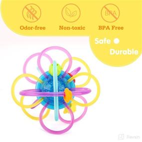 img 2 attached to 🦷 Zooawa Baby Teether: Soft Rattle & Sensory Ball Toy for Pain Relief - BPA-Free, Easy to Hold - Suitable for Infants and Toddlers of All Ages