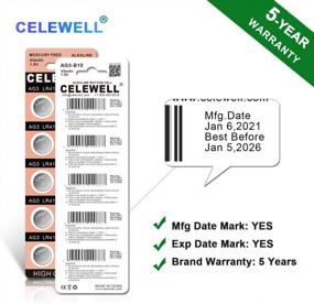 img 1 attached to CELEWELL LR41 Batteries (20-Pack) - Suitable For Digital Thermometers, AG3, L736, GP192, 392 Button Cell Devices – 43MAh Capacity And 5-Year Warranty