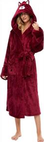 img 4 attached to Get Cozy With Ccko'S Plush Fleece Women'S Bathrobe - Soft, Warm, And Fluffy Long Robes For Females