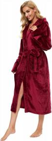 img 2 attached to Get Cozy With Ccko'S Plush Fleece Women'S Bathrobe - Soft, Warm, And Fluffy Long Robes For Females