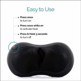 img 3 attached to TruMedic Shiatsu Pillow Massager - идеальная массажная подушка для жесткой спины, шеи, плеч и икр - массажная подушка с подогревом для облегчения боли и расслабления мышц, IS-1000