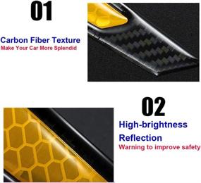 img 1 attached to 🚗 Voroly Reflective Carbon Fiber Car Side Door Edge Protector: Anti-Scratch Guards Trim Stickers (4 Pack)