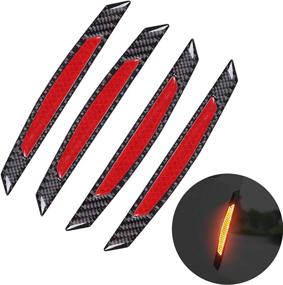 img 4 attached to 🚗 Voroly Reflective Carbon Fiber Car Side Door Edge Protector: Anti-Scratch Guards Trim Stickers (4 Pack)