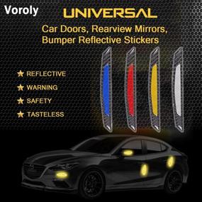 img 2 attached to 🚗 Voroly Reflective Carbon Fiber Car Side Door Edge Protector: Anti-Scratch Guards Trim Stickers (4 Pack)