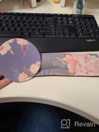 img 1 attached to MOSISO Ergonomic Wrist Rest Support Mouse Pad & Keyboard Set - Peony Design, Non-Slip Base Pain Relief Cushion With Neoprene Cloth & Raised Memory Foam For Home/Office Easy Typing, Black review by Renee White