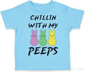 img 4 attached to Cotton Toddler T-Shirt: Funny Easter Bunny Chillin' with My Peeps Humor - Customizable